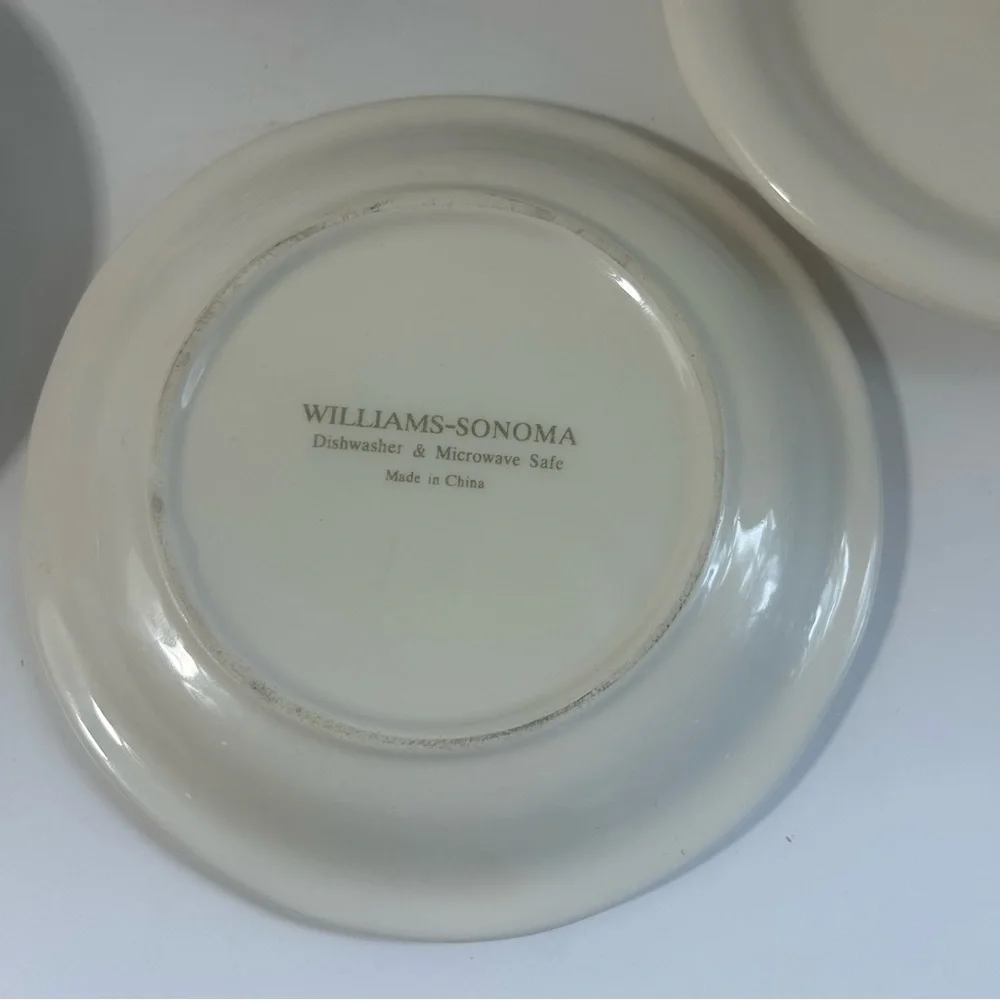 Williams Sonoma White Ceramic Cheese Plate Set of 5 6-1/4x1” Party Brunch